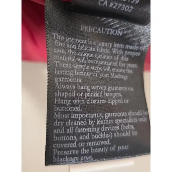 Mackage Queren convertible down puffer coat vest leather trim - red - small - Picture 12 of 16